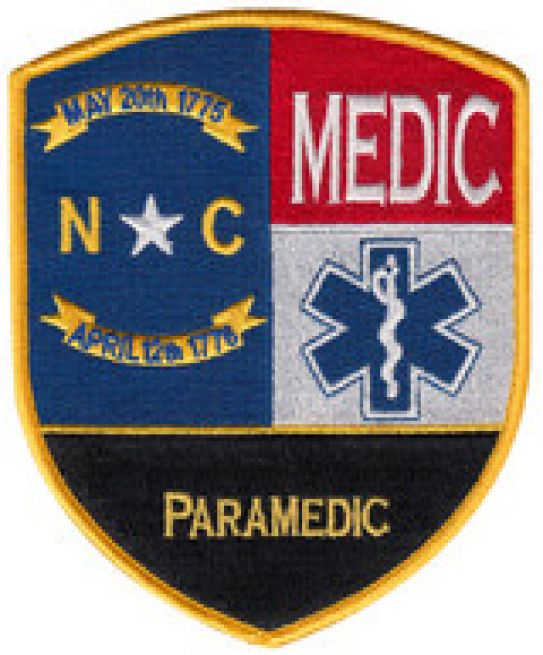 NORTH CAROLINA PARAMEDIC SHOULDER PATCH - SEW ON.
